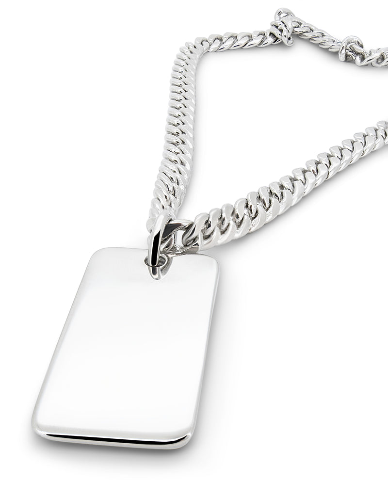 Men's Plain Dog Tag in 925 sterling silver — hero view