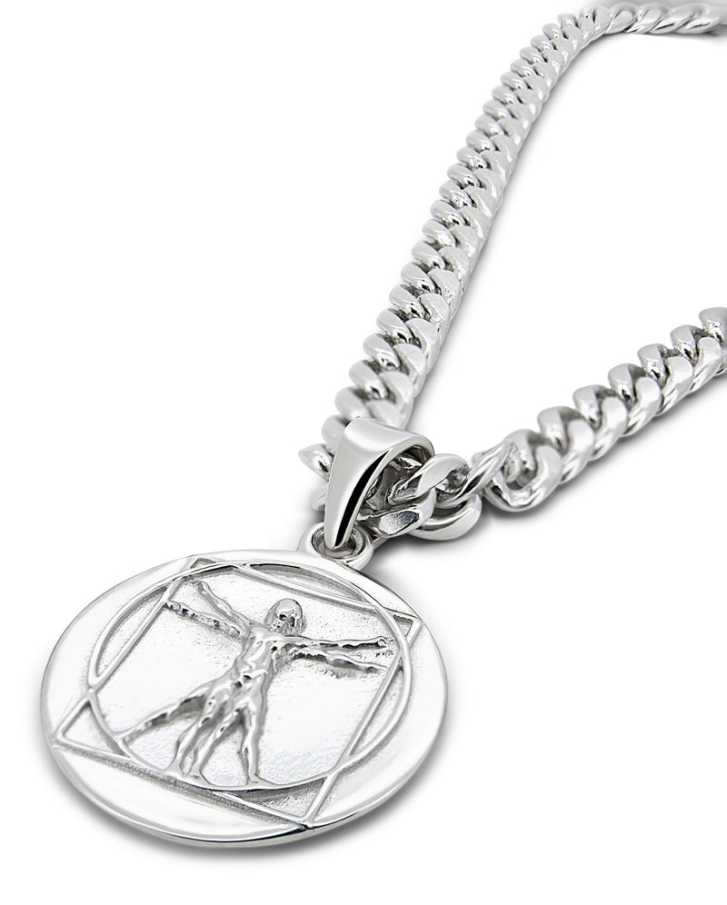 Men's Vitruvian Pendant in 925 sterling silver — hero view