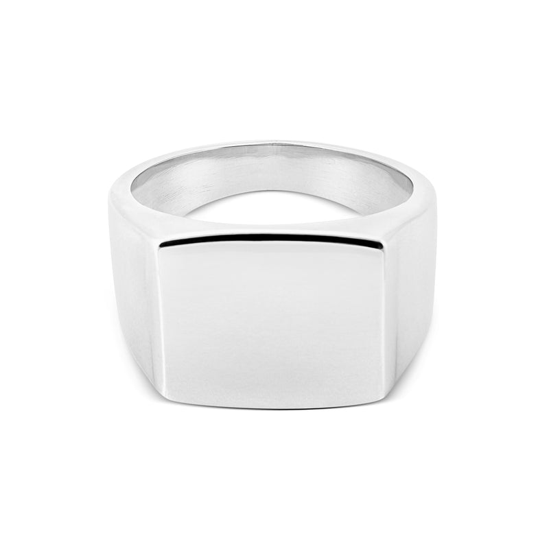 Plain Signet Ring - front view, 925 sterling silver