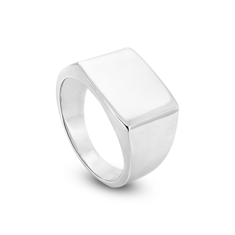 Plain Signet Ring - hero view, 925 sterling silver