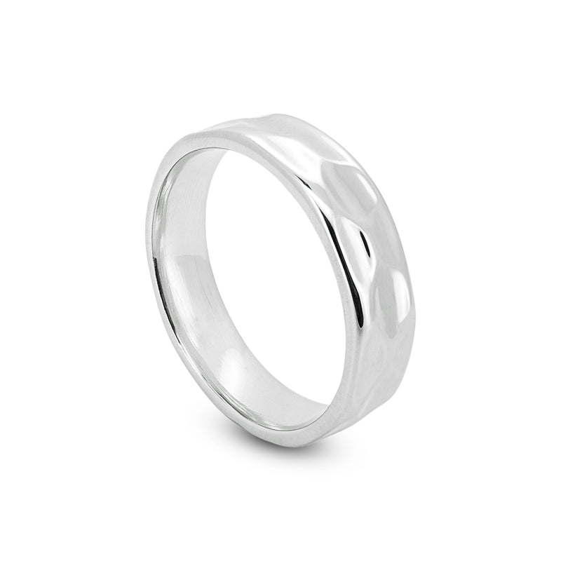 Hammered Band Ring - hero view, 925 sterling silver