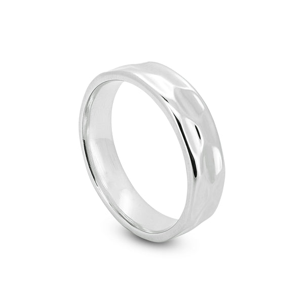 Hammered Band Ring - hero view, 925 sterling silver
