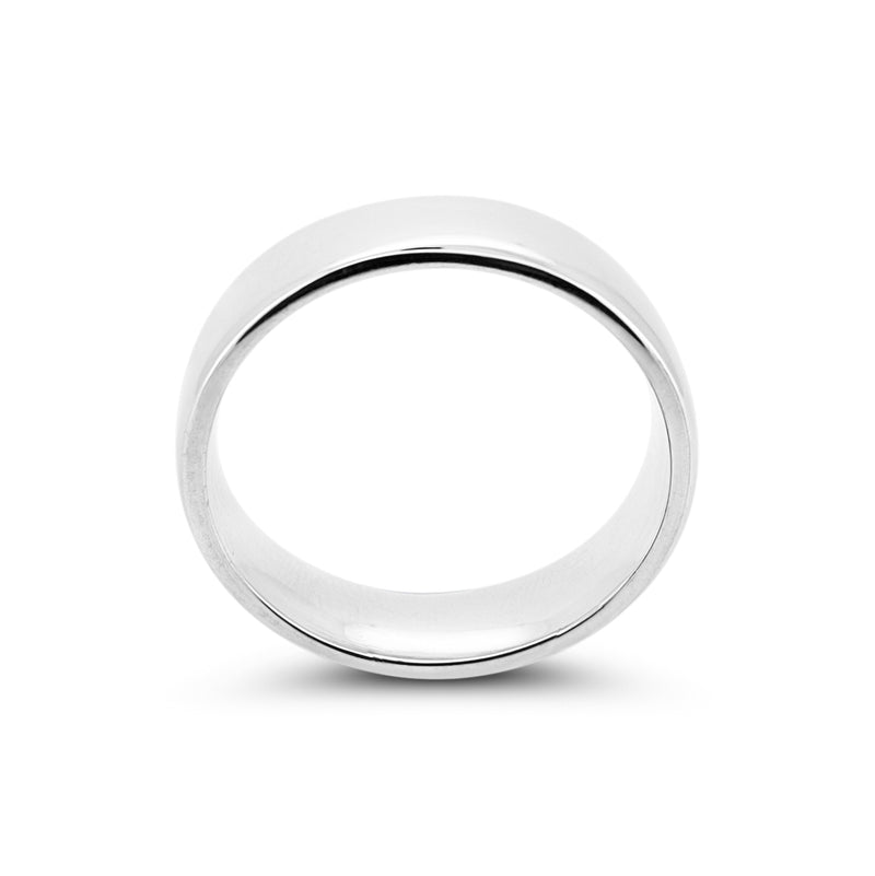 Plain Band Ring - side view, 925 sterling silver