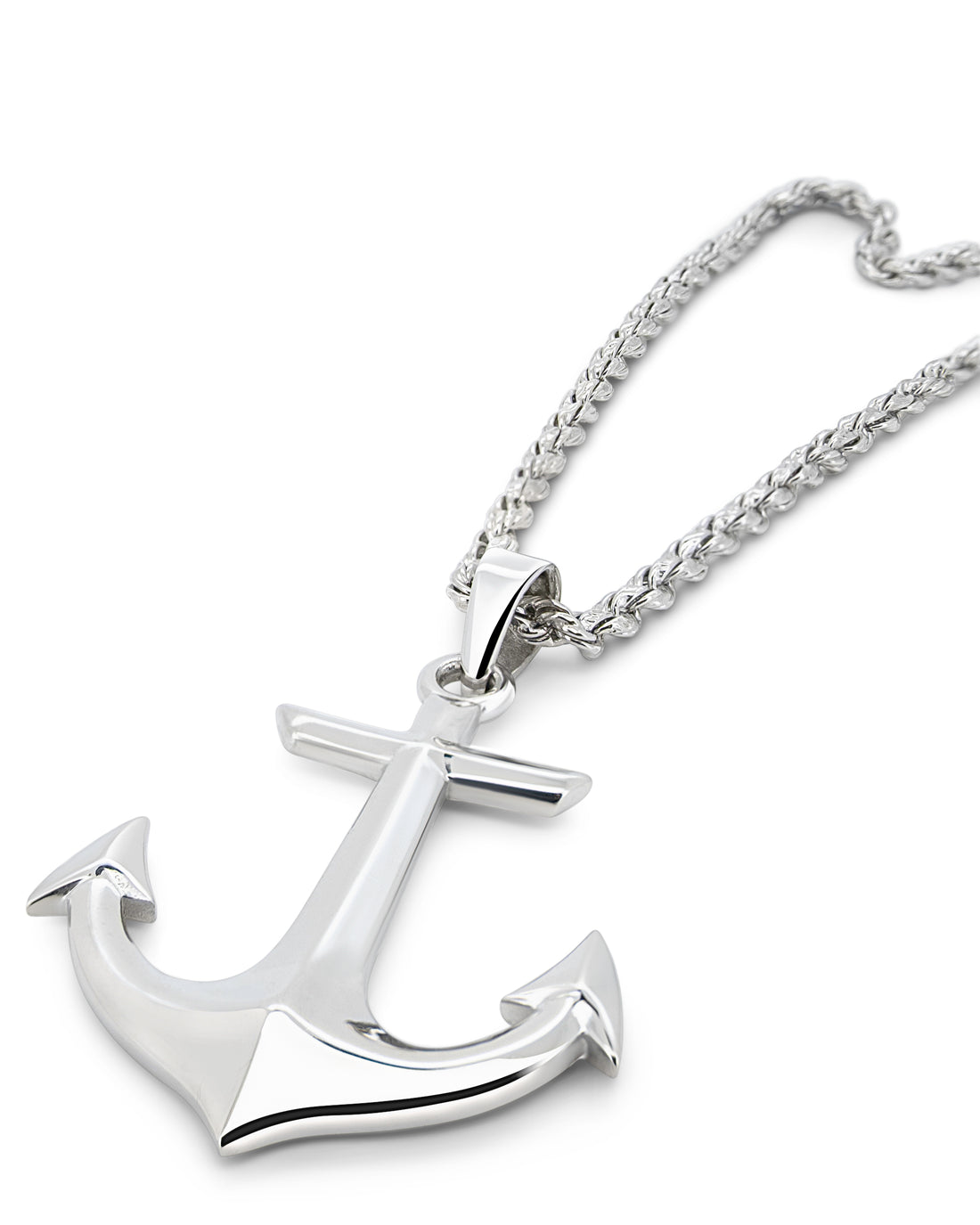 Men's Anchor Pendant in 925 sterling silver — detail view