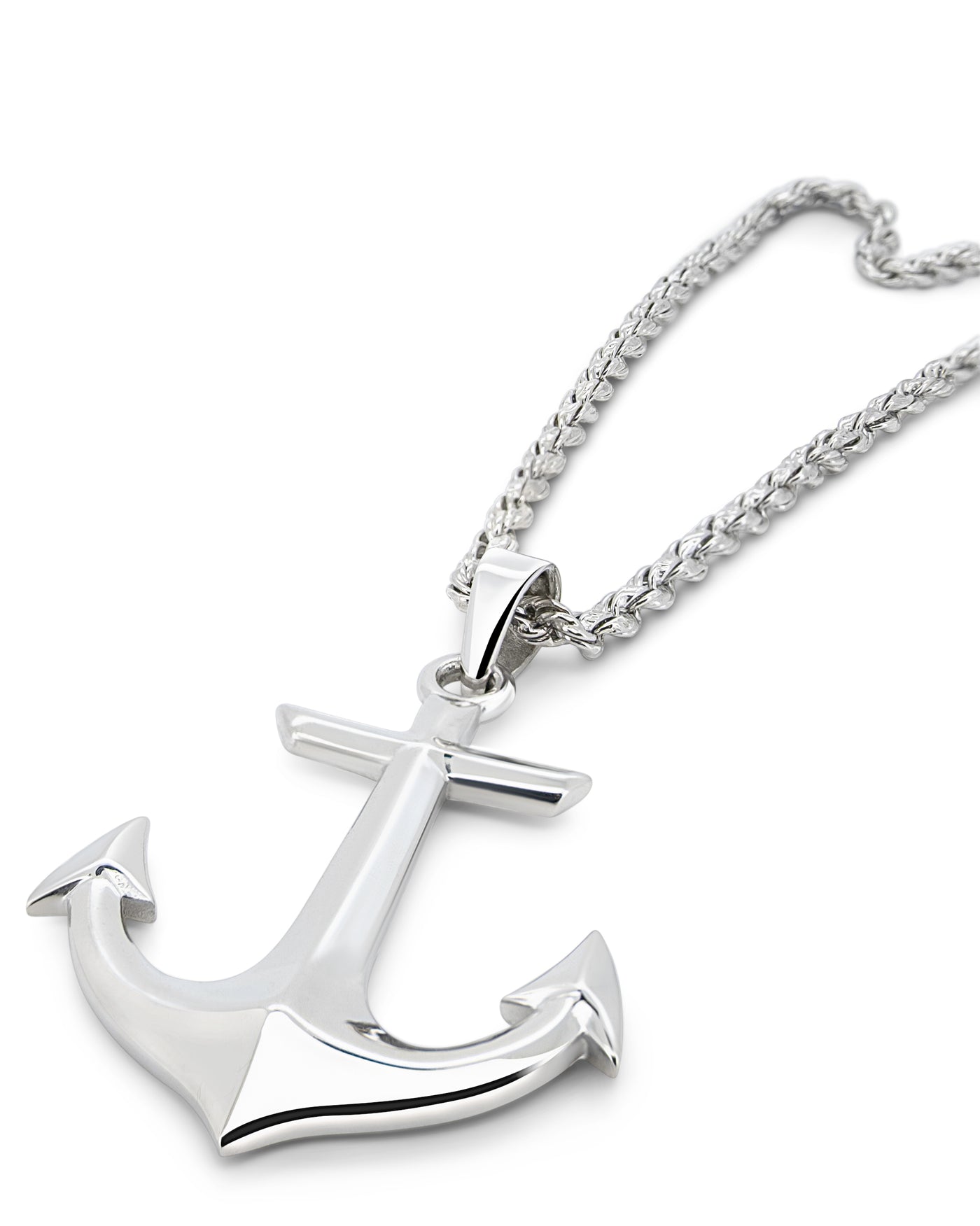 Men's Anchor Pendant in 925 sterling silver — detail view