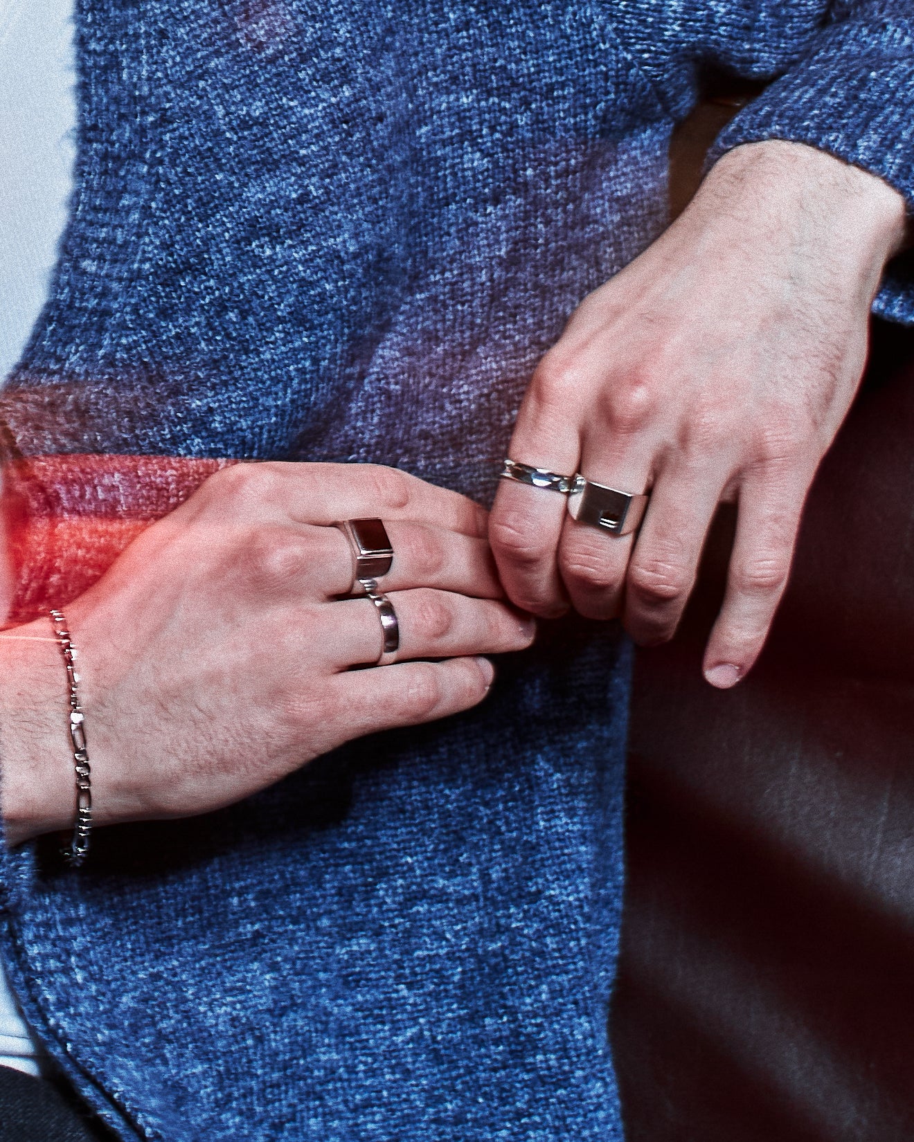 Plain Band Ring - styled with Totem Pendant, Cuban Chain 5mm and Rope Chain 3mm, pendant styled with two chains
