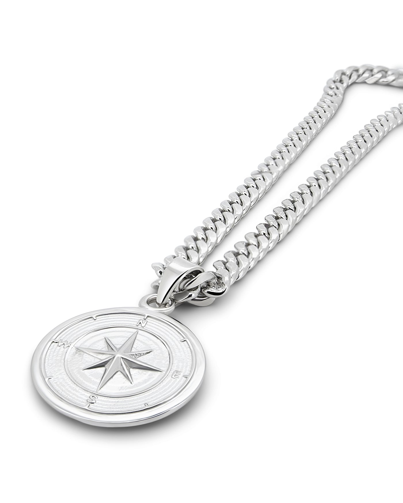 Men's Compass Pendant in 925 sterling silver — hero view
