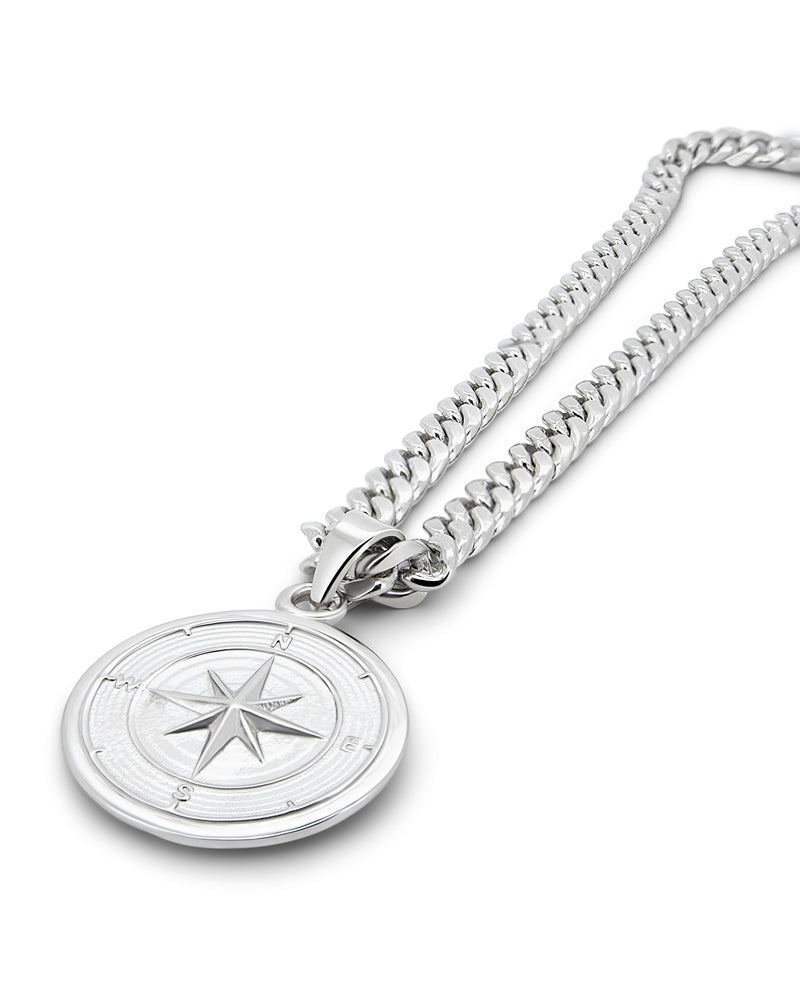 Men's Compass Pendant in 925 sterling silver — hero view