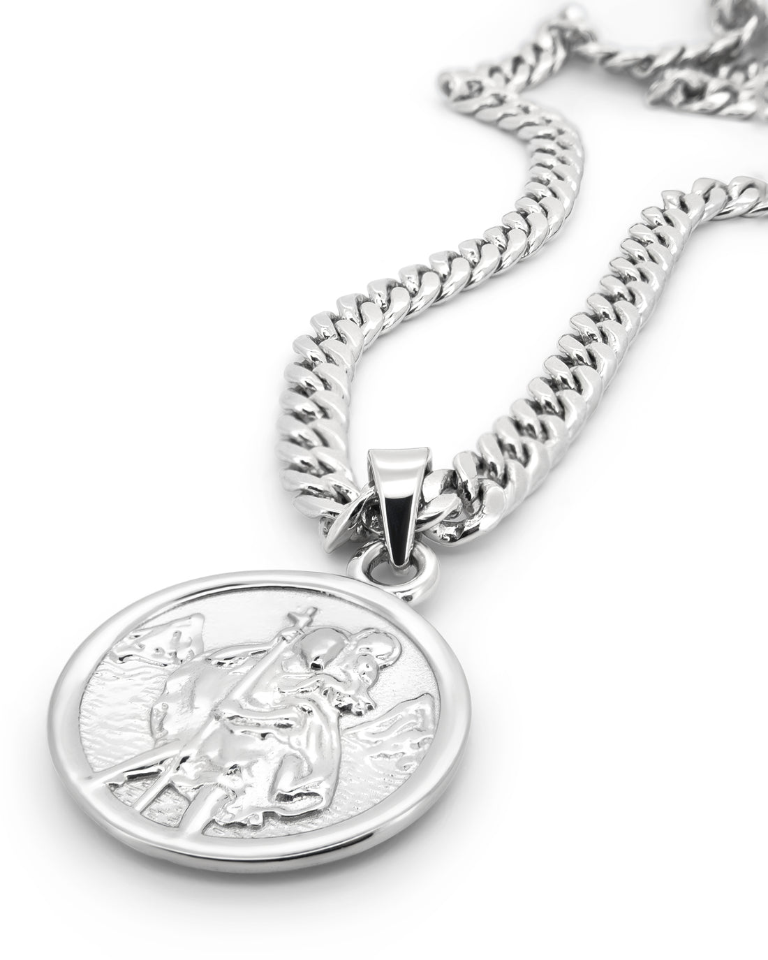 Men's St Christopher Pendant in 925 sterling silver — hero view