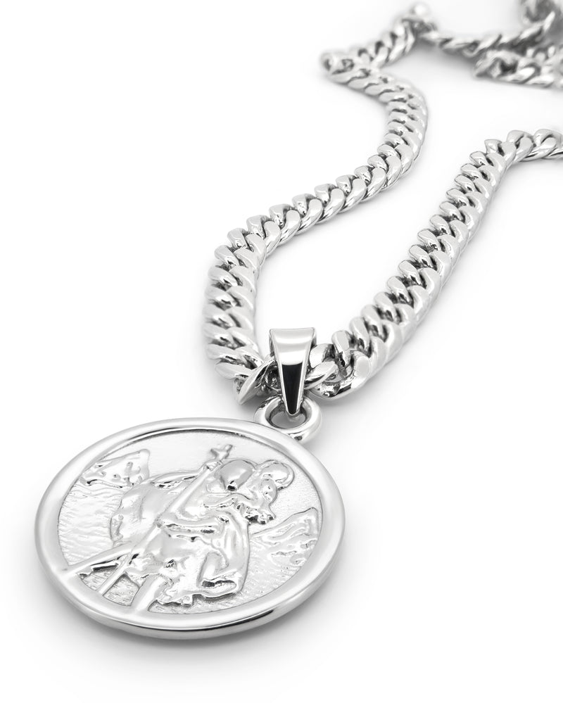 Men's St Christopher Pendant in 925 sterling silver — hero view