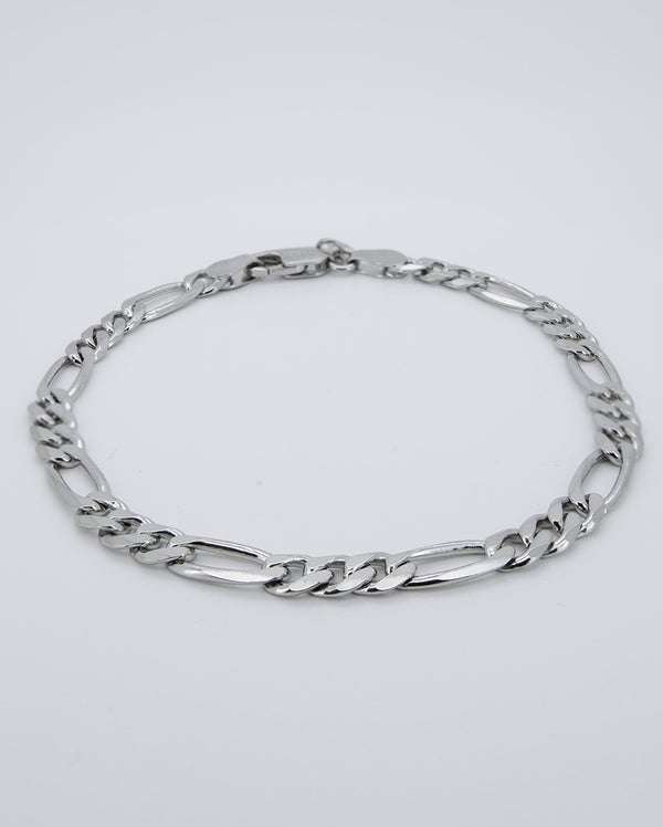 Figaro Bracelet 5mm - hero view, 925 sterling silver
