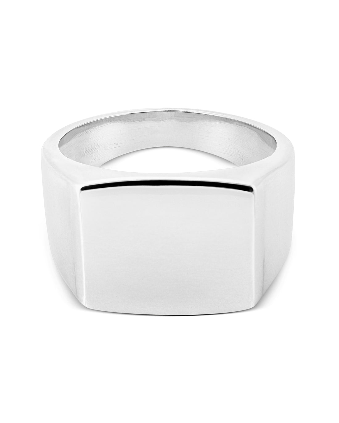 Plain Signet Ring - front view, 925 sterling silver