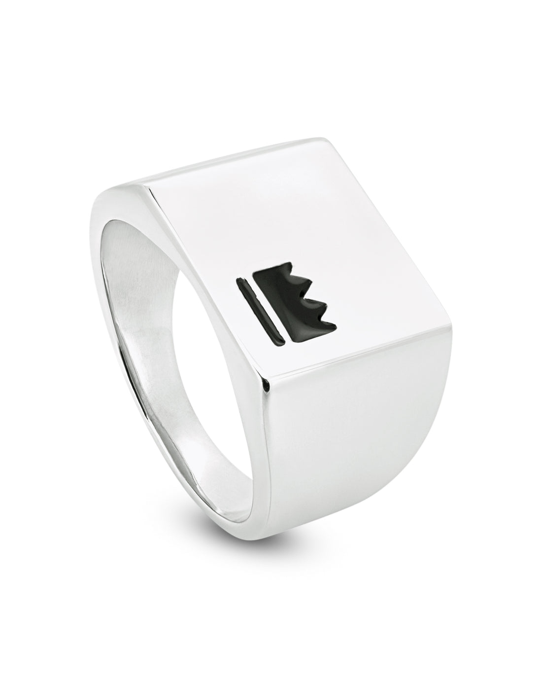 Crown Signet Ring - hero view, 925 sterling silver