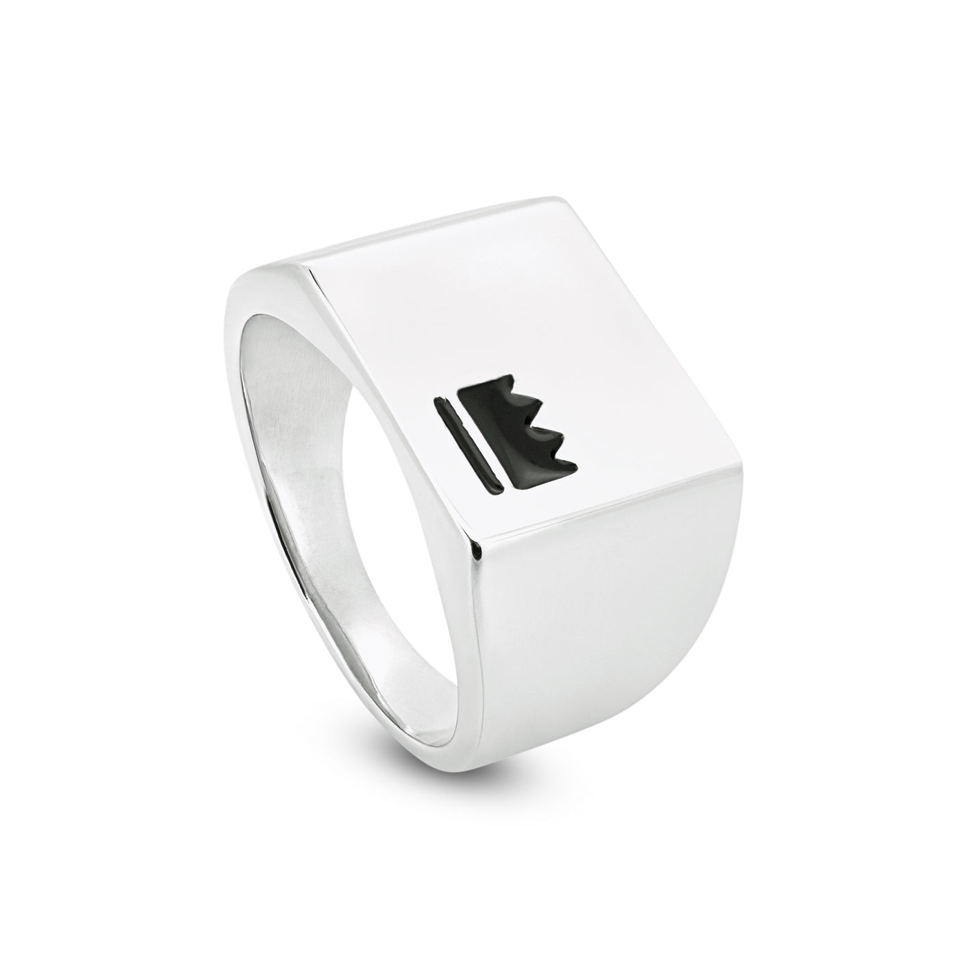 Crown Signet Ring - hero view, 925 sterling silver
