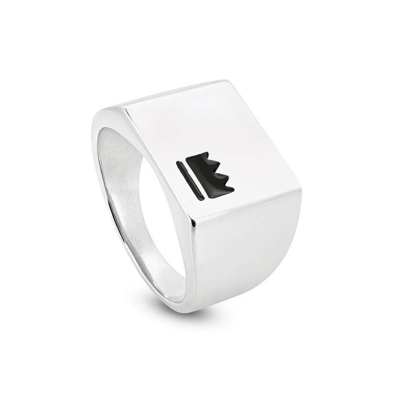Crown Signet Ring - hero view, 925 sterling silver