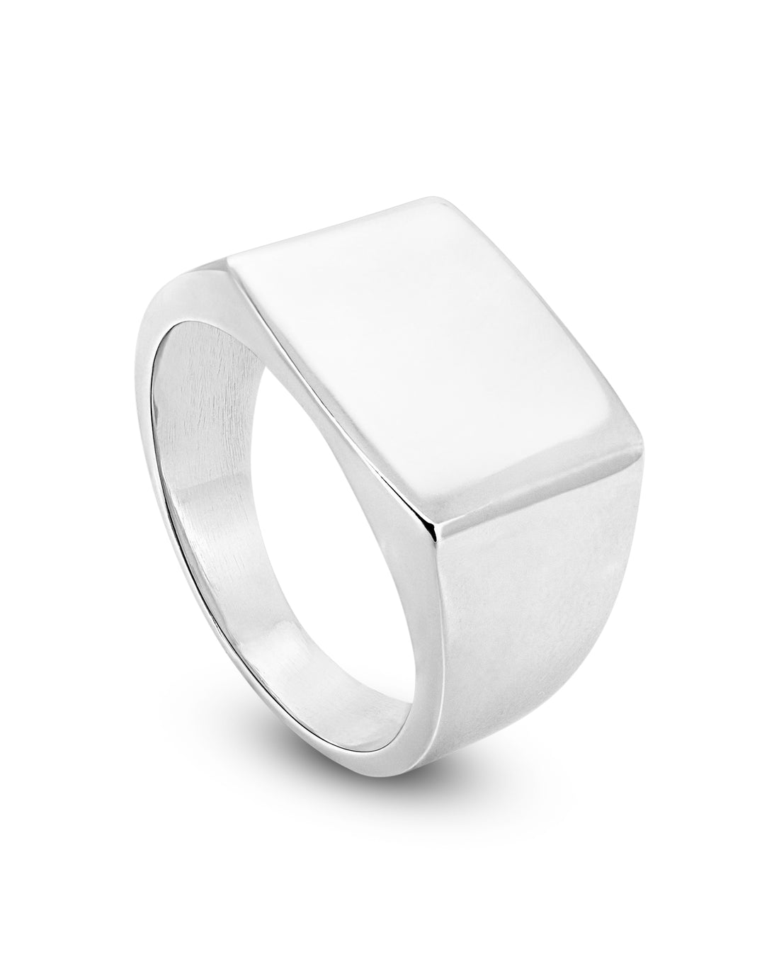 Plain Signet Ring - hero view, 925 sterling silver