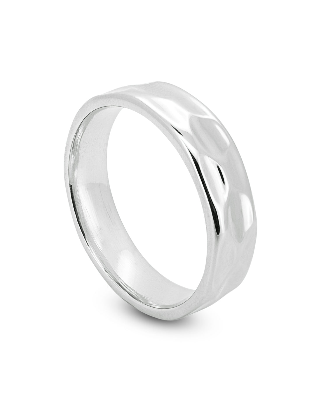 Hammered Band Ring - hero view, 925 sterling silver