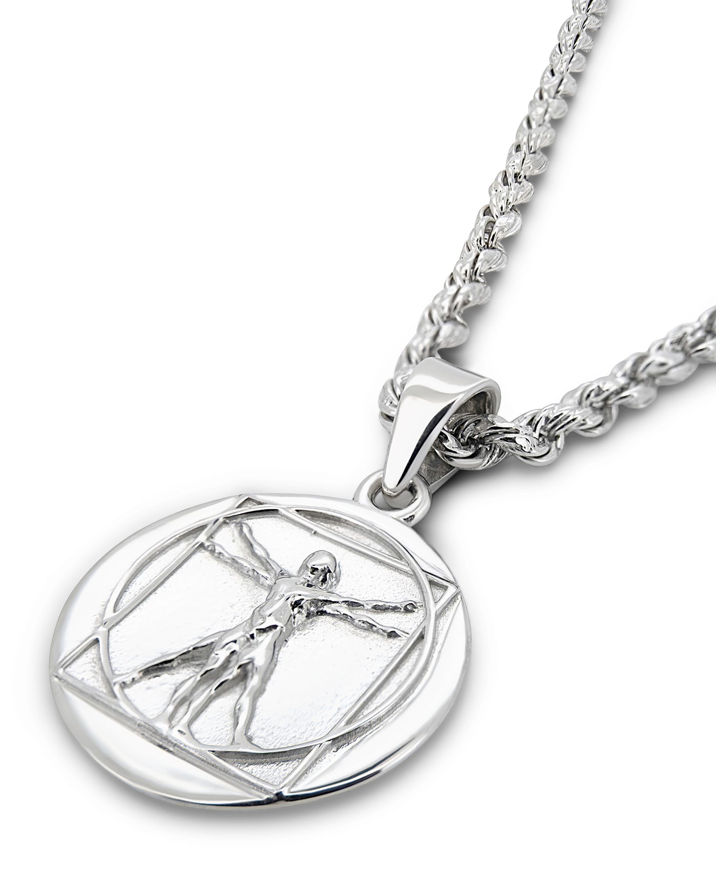 Men's Vitruvian Pendant in 925 sterling silver — detail view