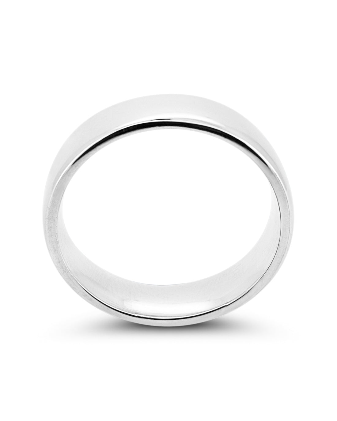Plain Band Ring - side view, 925 sterling silver