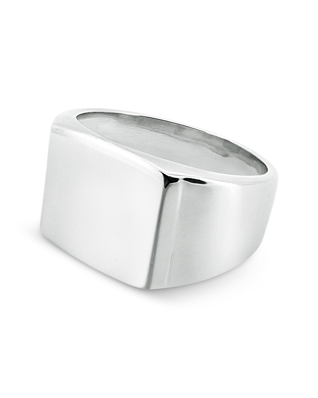 Plain Signet Ring - side view, 925 sterling silver