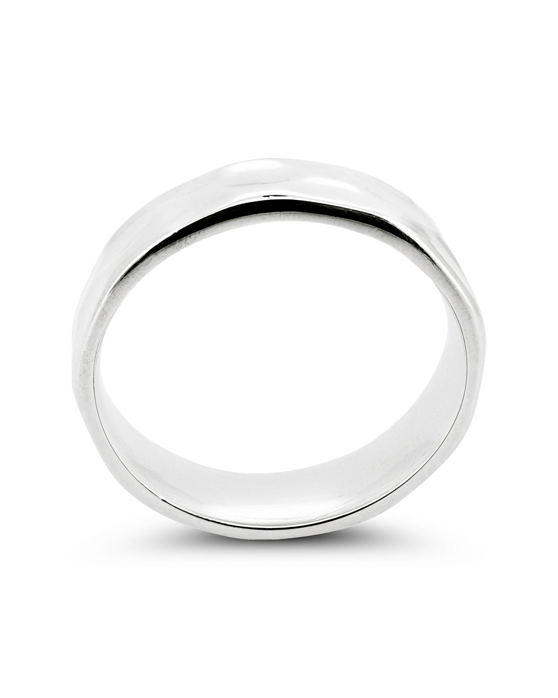 Hammered Band Ring - side view, 925 sterling silver