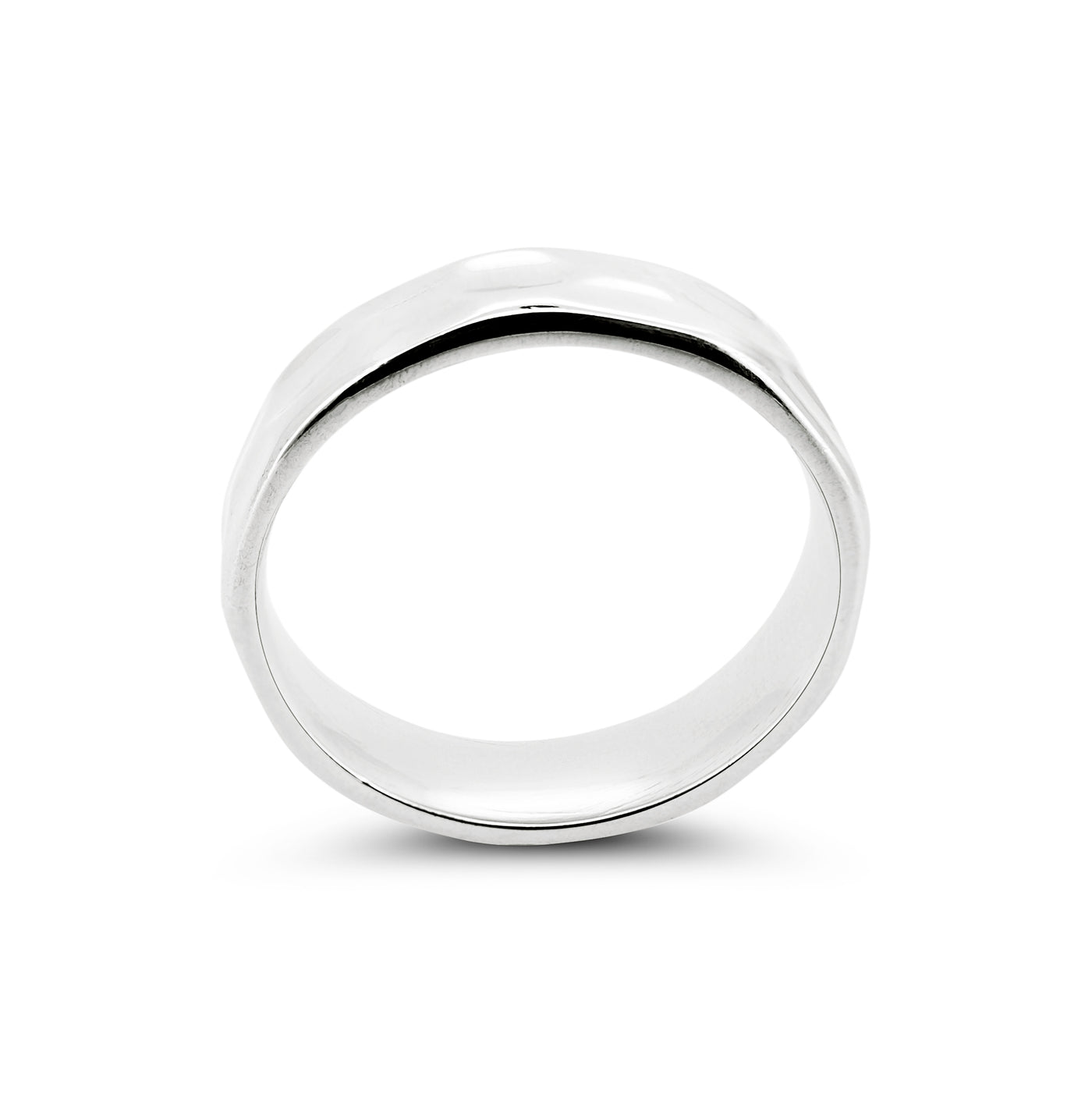Hammered Band Ring - side view, 925 sterling silver