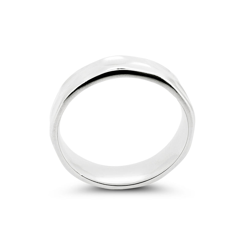 Hammered Band Ring - side view, 925 sterling silver