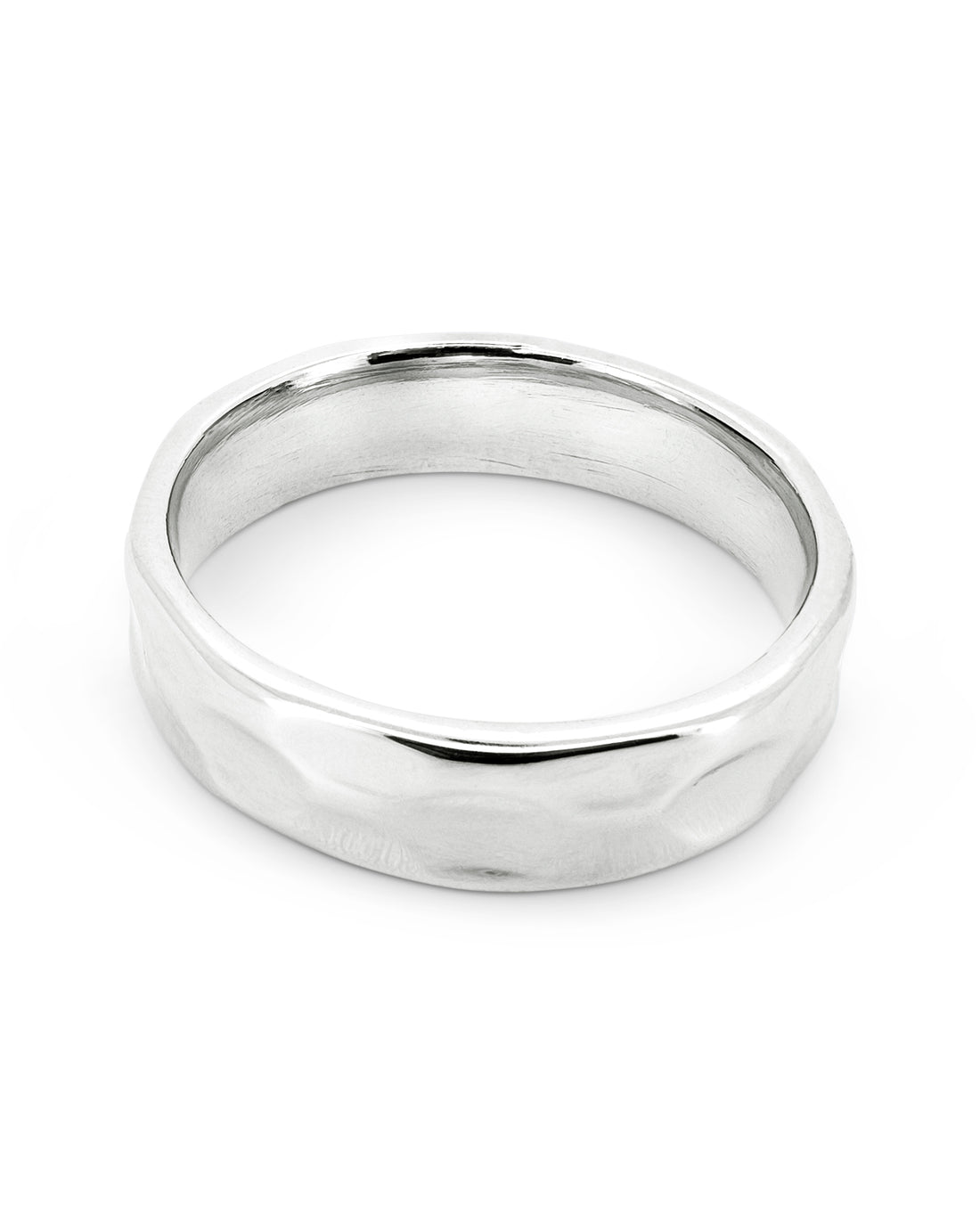 Hammered Band Ring - top view, 925 sterling silver