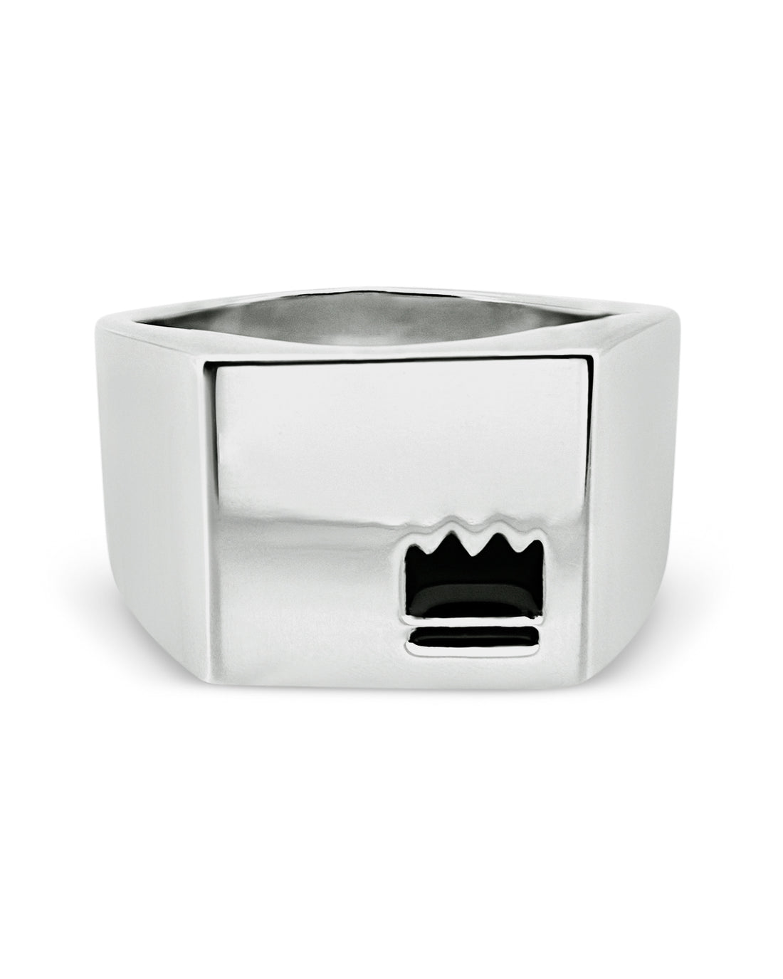 Crown Signet Ring - top view, 925 sterling silver
