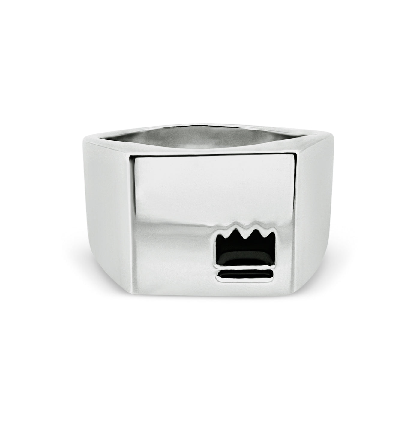 Crown Signet Ring - top view, 925 sterling silver