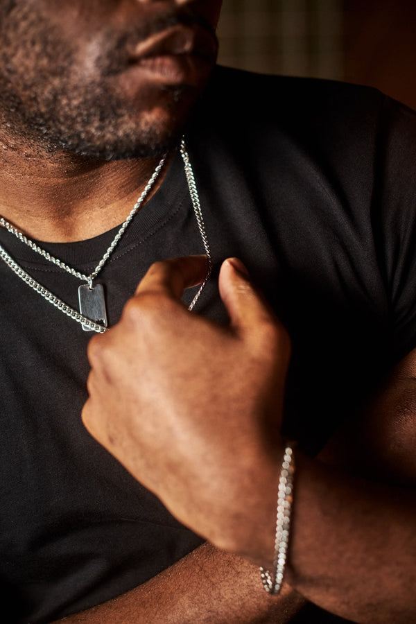 Cuban Bracelet 6mm - Cuban Bracelet styled on model